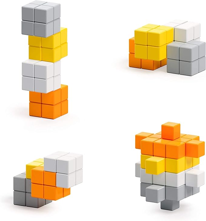 PIXIO RETROFUTURISM - Tiny Magnetic Blocks Building Toy in The Pixel Art Style with Free App - 5/16" Plastic Cubes with 6 Magnets Inside - Open Ended Toy - Creativity Toy for Ages 6+ - 60pcs