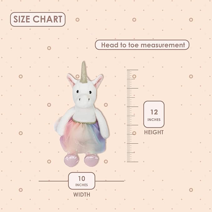 MON AMI Zoey The Unicorn Stuffed Animal - 17", Soft & Cuddly Stuffed Plush Animal Doll, Unicorn Gifts for Girls/Kids, Use as Toy or Nursery Room Decor