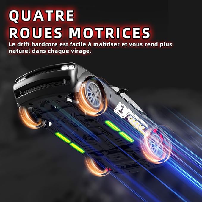 Remote Control Car for Boys Girls Kids, 1:20 4WD RC Drift Car with LED Lights, 20KPH Hight Speed Proportional Throttle Racing Cars for Drift and Race, Children's Gifts and Toys