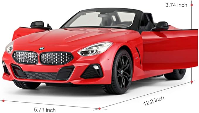 RASTAR BMW RC Car, 1/14 Scale BMW Z4 Roadster New Version Remote Control Car, Convertible Toy Car – Red / 2.4Ghz