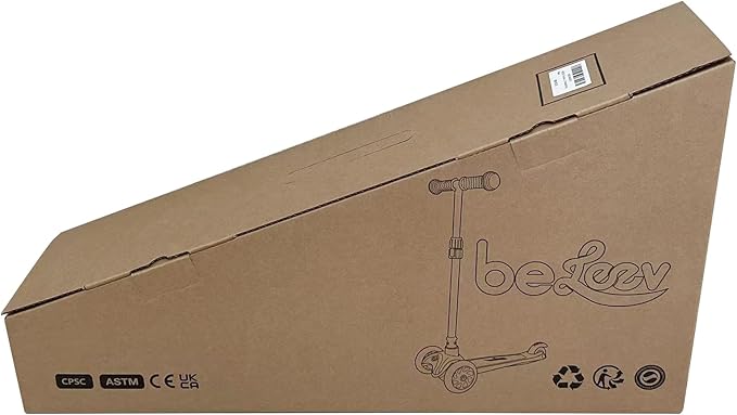 BELEEV A1 Scooter for Kids Ages 2-6, 3 Wheel Kick Scooter for Toddlers Girls Boys, Light up Wheels, Adjustable Height, Lean to Steer, Non-Slip Deck, Lightweight Push Scooter for Children