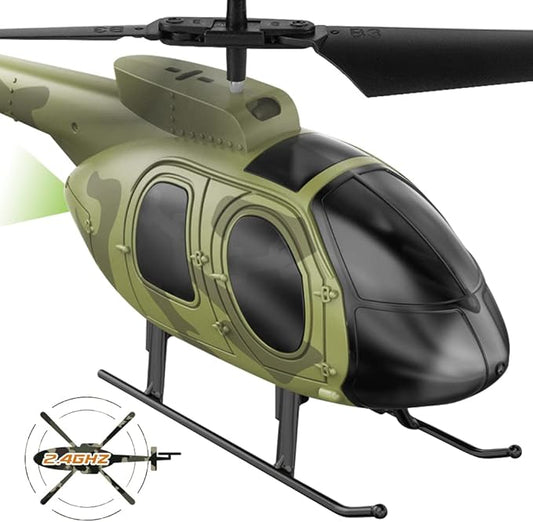 VATOS Remote Control Helicopter for Kids, Camouflage RC Helicopter, 2.4GHz Radio Controlled Airplane with Gyro 3 Channel Indoor Toy, One-Key Take-Off, Gift for Boys Adults