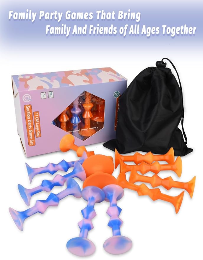 11Pcs Diamond Styled Valentine's Day Silicone Suction Cup Dart Game Pictionary Game for Family Party (Mix Color)