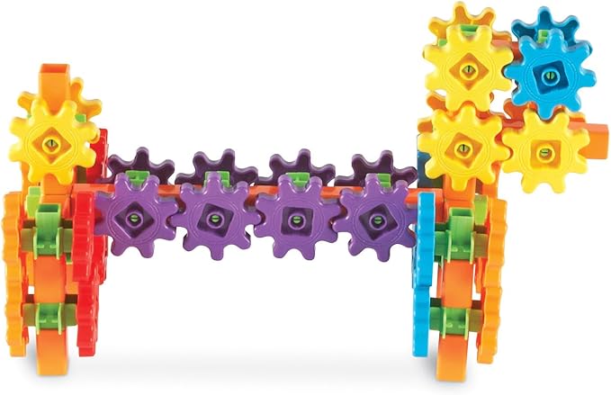 Learning Resources Gears! Gears! Gears! 100-Piece Deluxe Building Set - Ages 3+, Preschool Building Sets, Gears Toys for Kids, STEM Toys for Toddlers, Construction Toy Set