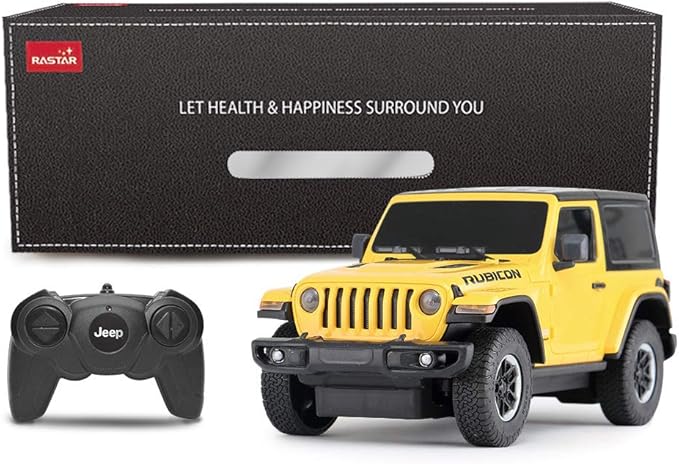 RASTAR RC Toy, 1/24 Scale Wrangler JL Remote Control RC Car, Rubicon Model Vehicle for Kids, Yellow