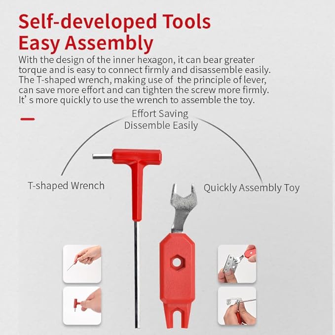 Building Car Metal Model Kits,STEM Building Toys Model Car Kits for Boys 8-12,Erector Set 1:20 Scale Red Racing Car Metal Building Blocks for Kids Boys 8 9 10 11 12-16 Years Old