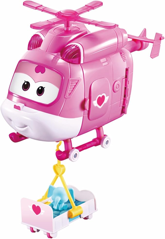 Super Wings Dizzy Rescue Helicopter Hospital Playsets，Airplane Pet Care Play Sets Doctor Kit for Kids 3-5, 20+ Accessories Pretend Dr Kit for Toddlers, Gifts for Girls Boys 3-7 Years Old