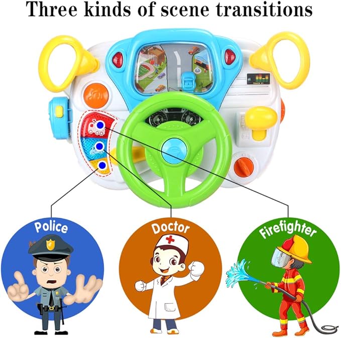 AMOSTING Pretend and Play Ride On Toys for Toddler Boys Girls Learning & Educational Baby Driver Toy Cars for Preschool Kids