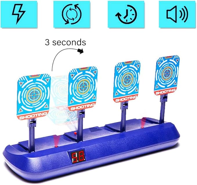 Targets for Nerf Guns, Electronic Auto Scoring Digital Reset Shooting Target for Nerf Practice, Ideal Gift Toy for Kids, Teens, Boys & Girls