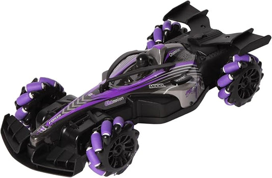 2.4GHz Remote Control Car - 360° Spin High-Speed Drift F1 Formula Racing, with Spray, Music & Light, Toy for Kids 8-12 Year Birthday Coolest Best Toy(Purple)