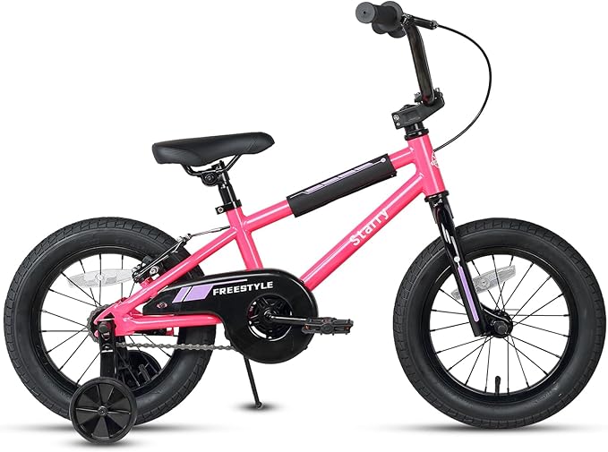 12 14 16 18 Inch Kids Bike BMX Style Bicycle with Training Wheels Coaster Brake for 1-10 Years Old Toddlers Boys Girls Multiple Colors