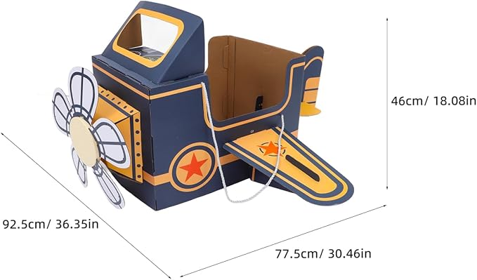 SAFIGLE Wearable Airplane Toy for Kids - DIY Paper Aircraft with Rotating Fan, Blue, 30.51x36.41x18.11 Inches, Fun Outdoor Play and Learning Experience Flying Airplanes for Kids