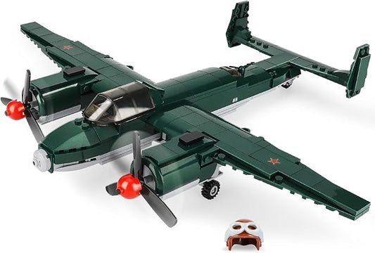 TOY PLAYER TU-2 Bomber Aircraft Building Set - Compatible with LEG0 ww2, Military Airplanes Model, Gift for Boys Age 6 7 8 9 10 11 12 and WW2 Military SetCollectors & Enthusiasts