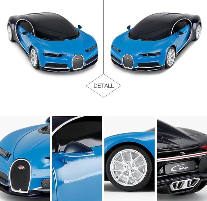 PowerTRC Official Licensed Bugatti Remote Control Car RC Bugatti Cars Bugatti Chiron Toy Model Car 1:24 Electric Sport Racing Toy Car Model Vehicle Licensed Car Series for Adults Boys