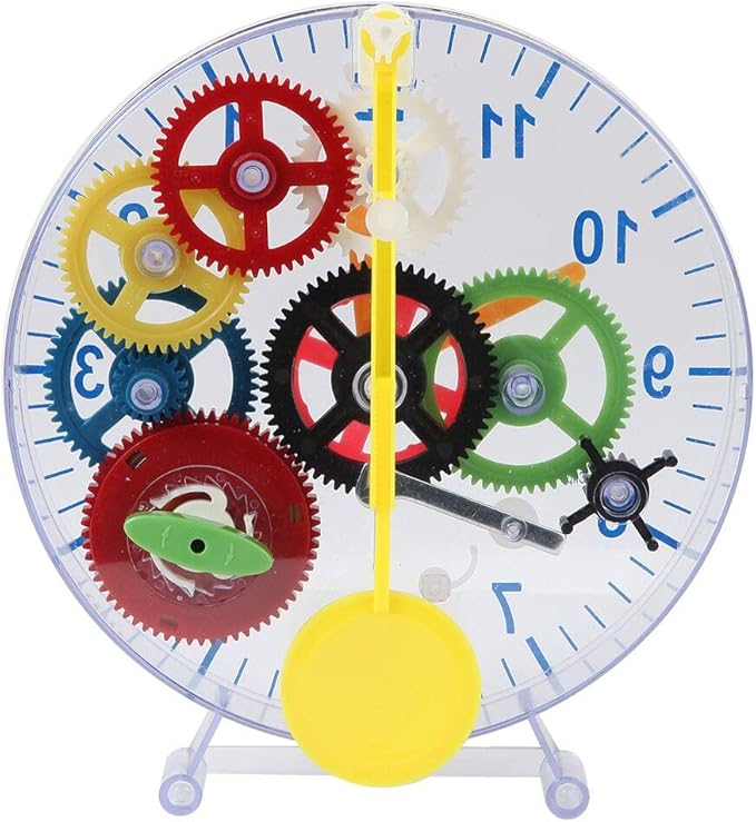 Lily's Home Do-It-Yourself Children's First Puzzle Clock Kit, No Batteries Required, Learn How Clock Gears Work, Colorful and Educational Gift for Kids, Multi-Colored (31 Pieces)