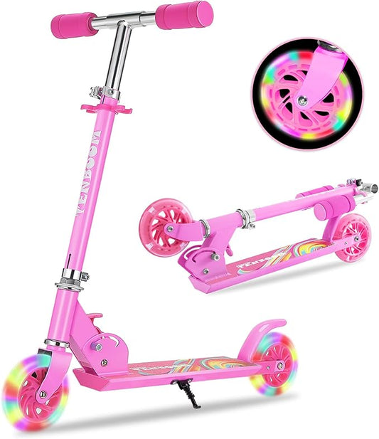 TENBOOM Scooter Toys for Kids Ages 6-12/3-5, Christmas Birthday Gifts for Girls Boys, Easy Folding Kids Scooter with 3 Levels Adjustable Handlebar