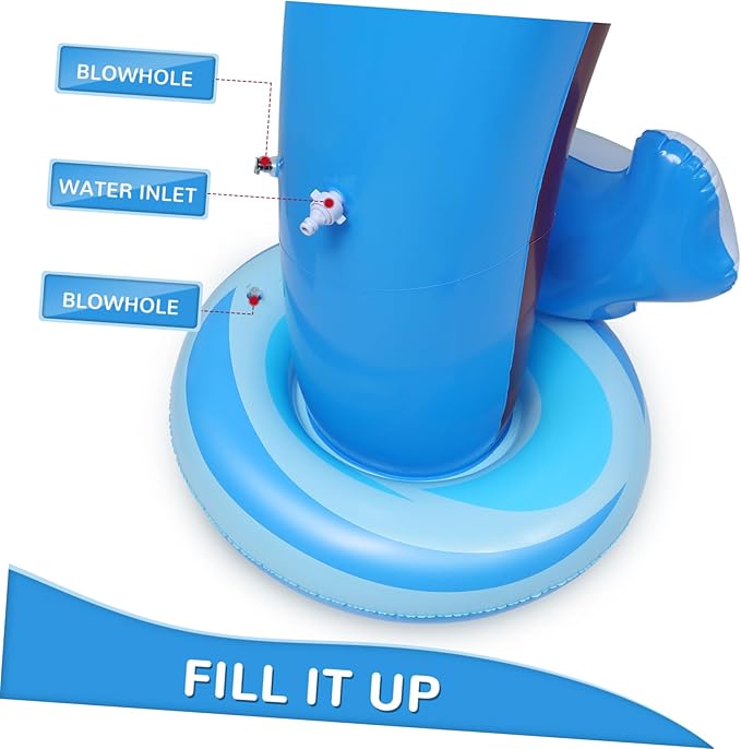 Toyvian Inflatable Arch Sprinkler Shark, 95.4 x 78.7 Summer Outdoor Sprinkler Water Toys for Kids, Large Water Sprinkler Toys for Boys & Girls