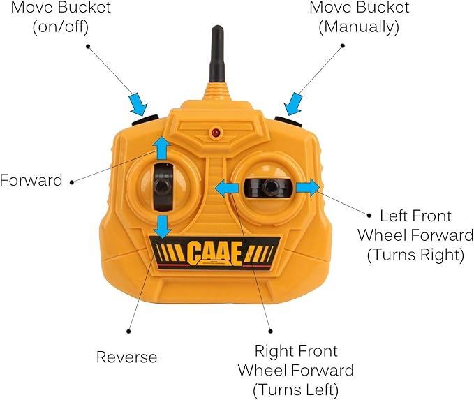 Vokodo RC Bulldozer 13.5" Full Function 1:24 Scale 2.4Ghz Construction Vehicle Toy Front Loader Tractor Truck Electric Remote Control Radio Digger Car Ready to Run for Children Kids Boys