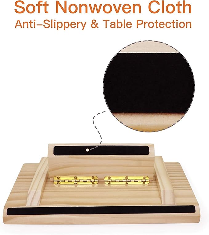 Domino Racks with Stand Set of 4, Mexican Train Dominoes Set Trays Wooden Domino Holders for Mexican Train and Other Domino Games for Kids & Adults - Hobbies, Indoor Activities & Family Fun