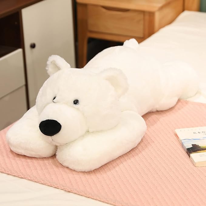 Weighted Stuffed Animals, Weighted Bear Stuffed Animal Toy Cute White Bear Plush Pillow for Adults Boys Girls, 11.8in