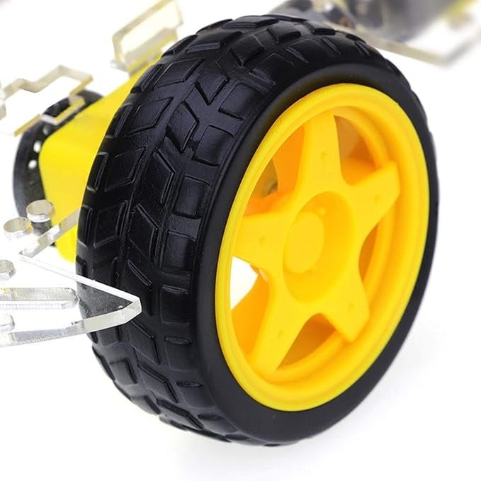 YIKESHU 4WD 2 Layer Smart Robot Car Chassis Kit with Speed Encoder Battery Box for Kids Teens DIY