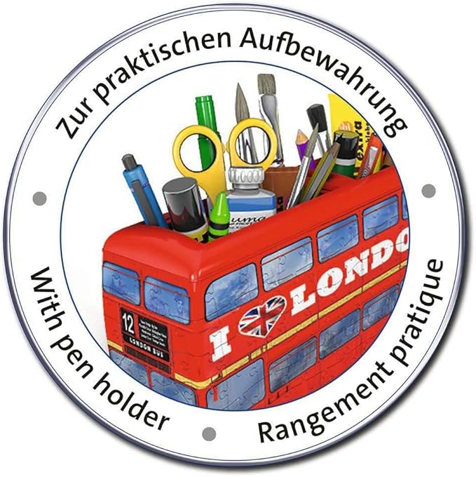 Ravensburger London Bus 216 Piece 3D Jigsaw Puzzle for Kids and Adults - 12534 - Great for Any Birthday, Holiday, or Special Occasion