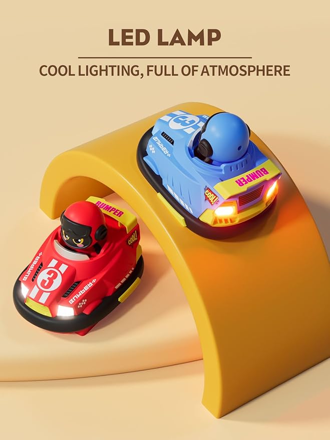 ATHLERIA 2pcs Remote Control Bumper Car Toys for Boys Girls,RC Race Vehicles,Two Player Competitive Games,Christmas Birthday Gifts for 3 4 5 6 7 8-12 Years Old Toddlers Boys Girls Teens(Blue+Pink)