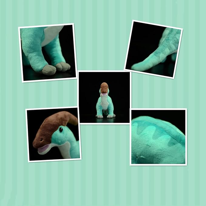 Tiny Heart Simulation Parasaurolophus Plush Toy, 15 Inch Parasaurolophus Dragon Stuffed Animals Realistic Doll Home Decor Collectibles Soft for Kids Boys