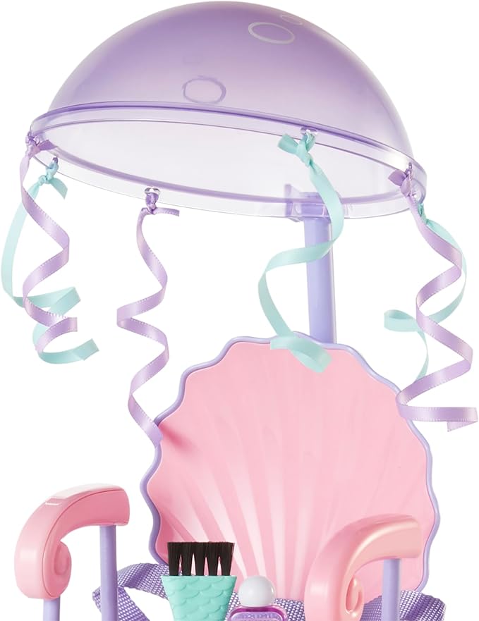 American Girl WellieWishers 14.5-inch Doll Seashell Salon Playset with Hair Extensions that Change Color, For Ages 4+