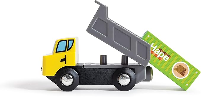 Hape Lift & Load Harbor Set | Toy Train and Boat Set with Cranes, for Children Ages 3Y+