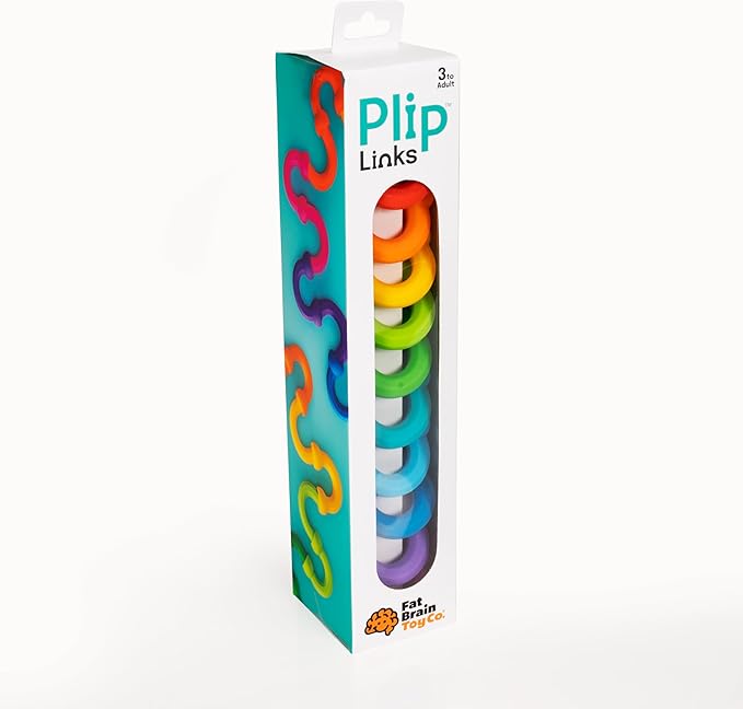 Fat Brain Toys Plip Links, Silicone Building Toys for Creative Play, Creative Construction Play Set for Preschoolers, Kids Toys Ages 3 to 12