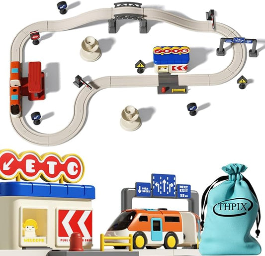 36 pcs High-Speed Train Set for Urban Rail Adventure, Magnetic Connection Train for Boys & Girls, Train Track for 3-7 Years Old Toddlers & Kids, Railway Set Christmas Toys for Kids