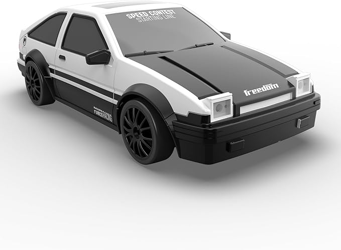 Remote Control Car RC Drift Car 2.4GHz 1:24 Scale 4WD 15KM/H High Speed Model Vehicle with LED Lights Drifting Tire Racing Sport Toy Car for Adults Boys Girls Kids Gift 2Pcs Rechargeable Batteries