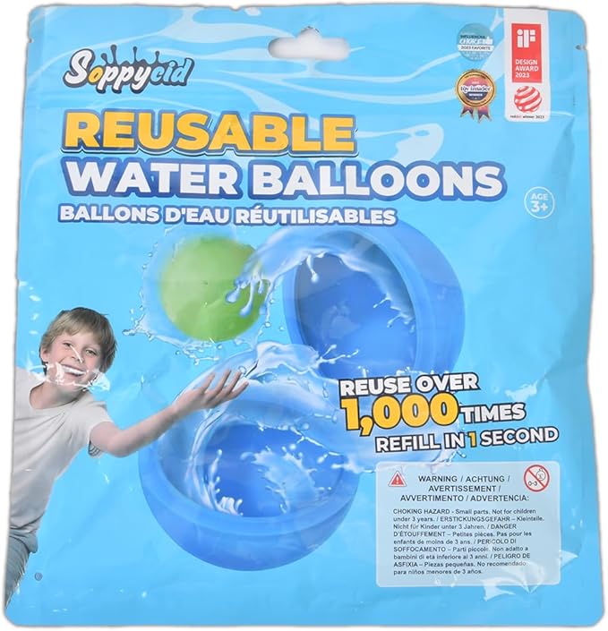 18 Pcs Reusable Water Balloons, Pool Beach Water Toys for Boys and Girls, Outdoor Summer Toys for Kids Ages 3-12, Magnetic Water Ball for Outdoor Activities