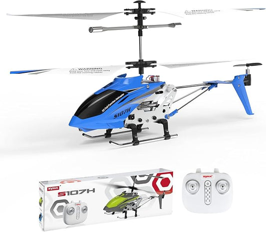 Cheerwing Remote Control Helicopter,SYMA S107H Mini RC Helicopter with Gyro,Altitude Hold, One Key Take Off/Landing for Adults Kids(Blue)