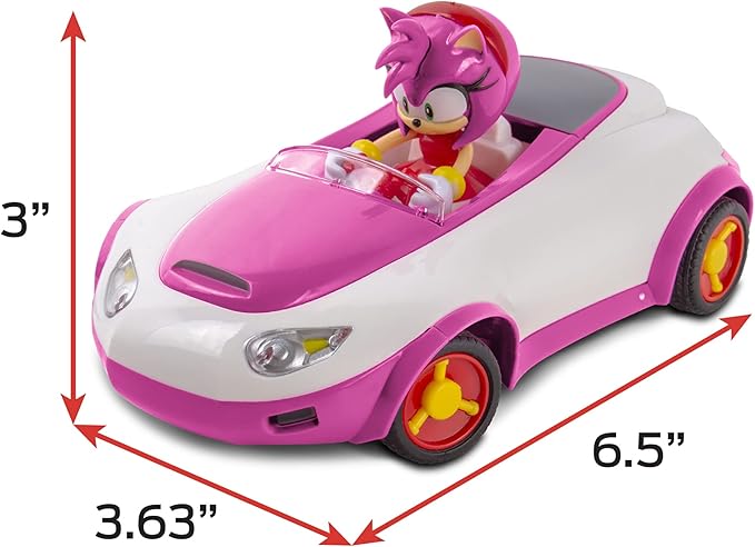 Sonic Team Racing RC: Amy Rose - NKOK (683), 1:28 Scale 2.4GHz Remote Controlled Car, 6.5' Compact Design, Officially Licensed Sega The Hedgehog, Battery Powered, Ages 6+