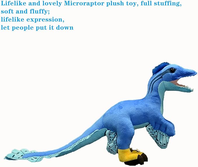Tiny Heart Simulation Microraptor Plush Toy, 20 Inch Microraptor Dragon Stuffed Animals Realistic Doll Home Decor Collectibles Soft for Kids Boys