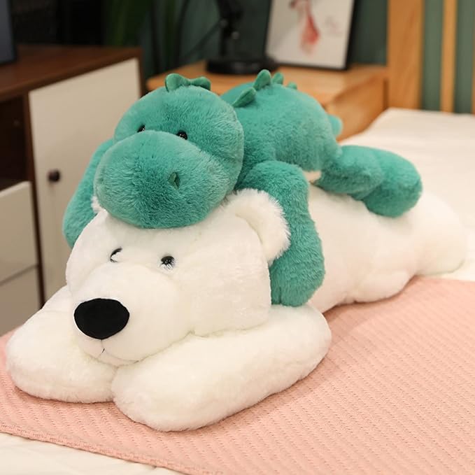 Weighted Stuffed Animals, 29.5in 6.2lbs Weighted Bear Stuffed Animal Toy Cute White Bear Plush Pillow for Adults Boys Girls