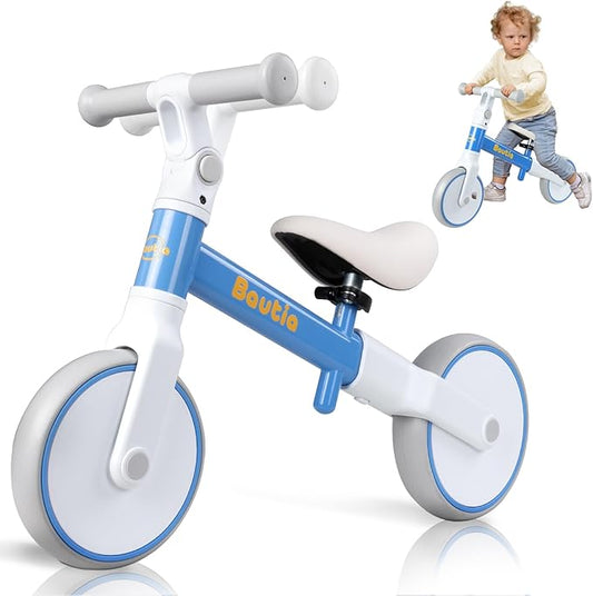 Balance Bike for 2 Year Old, Adjustable Seat & Handlebar, Age18 Months to 5 Years Old, No-Pedal Training Bike Toddler Push Bicycle First Gifts-Blue