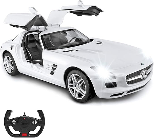 RASTAR Benz Remote Control Car |1:14 RC Mercedes Benz SLS AMG Model Car Toy Car for Kids, Open Doors by Manual - White 2.4GHz
