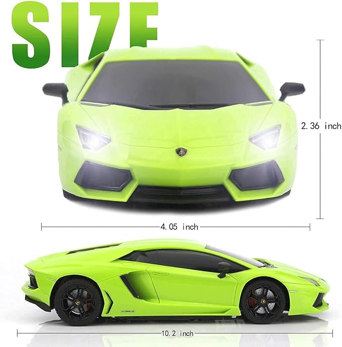 QUN FENG RC Car 1:18 Lamborghini Aventador 2.4G Radio Remote Control Cars Electric Car Sport Racing Hobby Toy Car Grade Licensed Model Vehicle for Kids, Green