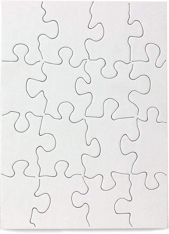 8 Blank Jigsaw Puzzles with Envelopes – 4 x 5.5 Inch, 16 Pieces Each – Hygloss DYI party invites, Perfect for Decorating, Kids' Activities, Arts & Crafts or Party Favors
