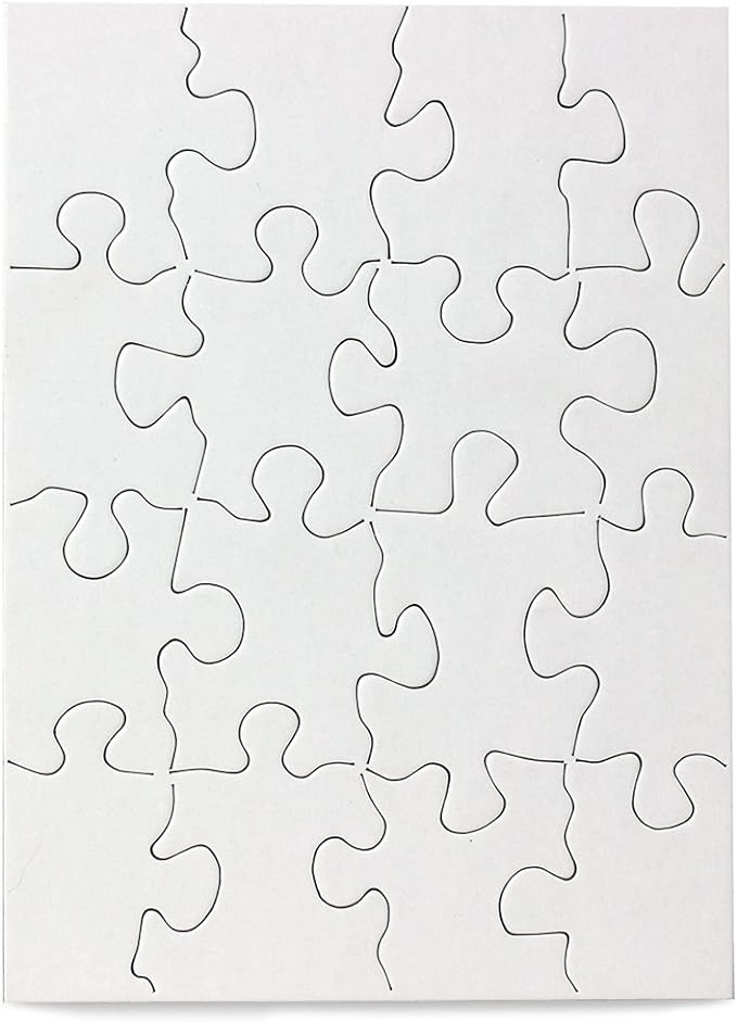 100 Blank Jigsaw Puzzles – 4 x 5.5 Inch, 16 Pieces Each – Hygloss DYI party invites, Perfect for Decorating, Kids' Activities, Arts & Crafts or Party Favors - Puzzle Pieces to Draw On for Crafts