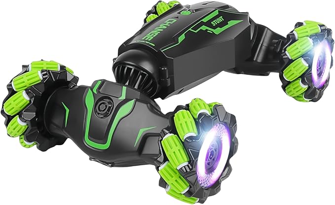 Upgraded Hand Gesture Sensing RC Stunt Car with Lights Music, Spray Fog Gesture RC Car Remote Controll Transformed Car 360° Spins All Terrains Monster Truck for Boys
