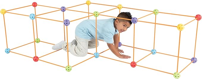 Everest Toys Multicolor - 69 Piece Fort Building Kit - Buildable Indoor/Outdoor Kids DIY Stem Toy