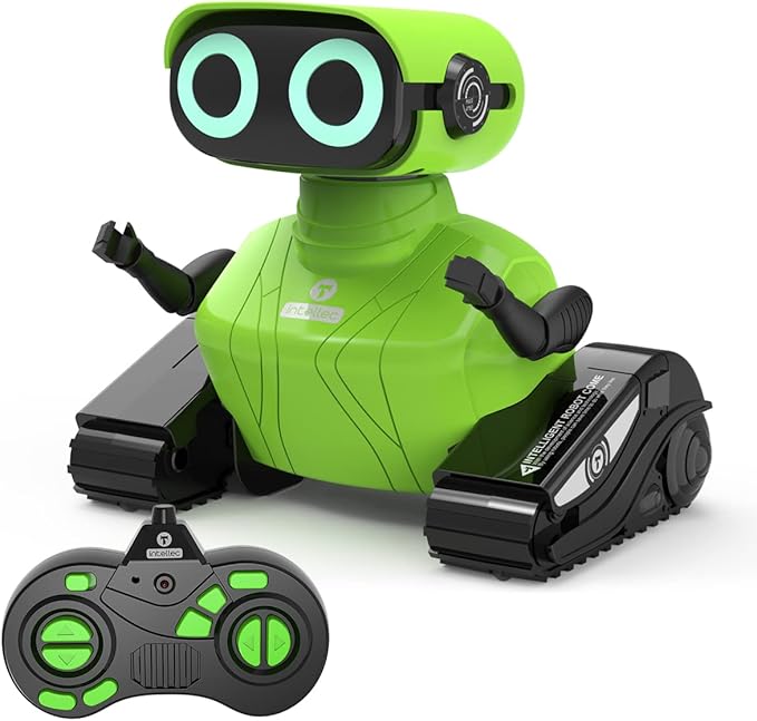 GILOBABY Robot Toys, Remote Control Robot Toy, RC Robots for Kids with LED Eyes, Flexible Head & Arms, Dance Moves and Music, Birthday Gifts for Boys Ages 3+ Years (Green)