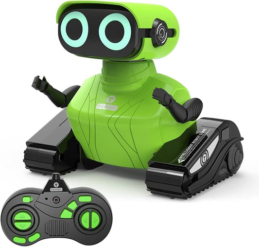 GILOBABY Robot Toys, Remote Control Robot Toy, RC Robots for Kids with LED Eyes, Flexible Head & Arms, Dance Moves and Music, Birthday Gifts for Boys Ages 3+ Years (Green)