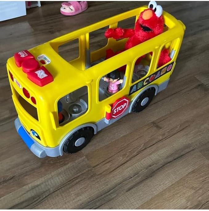 Fisher-Price Little People Toddler Learning Toy, Big Yellow Bus Musical Pull-Along Vehicle for Pretend Play Kids Ages 1+ Years