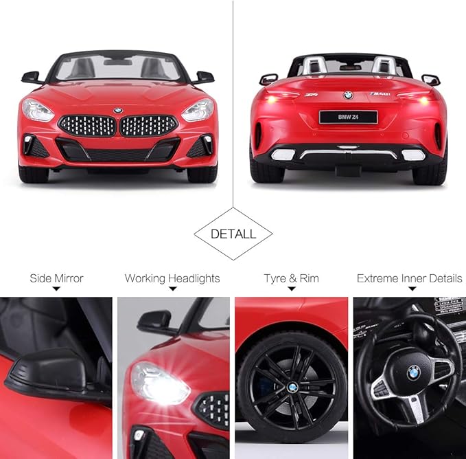 RASTAR BMW RC Car, 1/14 Scale BMW Z4 Roadster New Version Remote Control Car, Convertible Toy Car – Red / 2.4Ghz