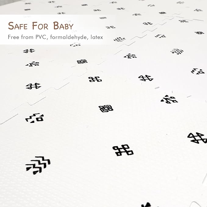 TCBunny 16 Interlocking Tiles and Edges Baby Play Mat for Kids & Toddlers - 5.6 X 4 FT (Bohemia Handmade Pattern)